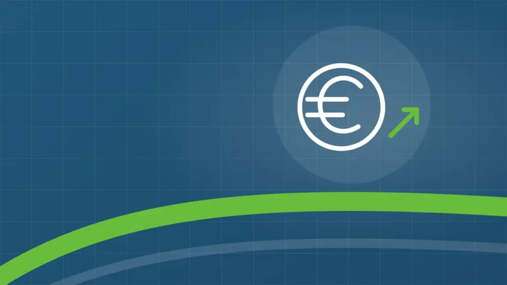 Illustration: Euro-Münze mit Pfeil als Symbol für Besoldung